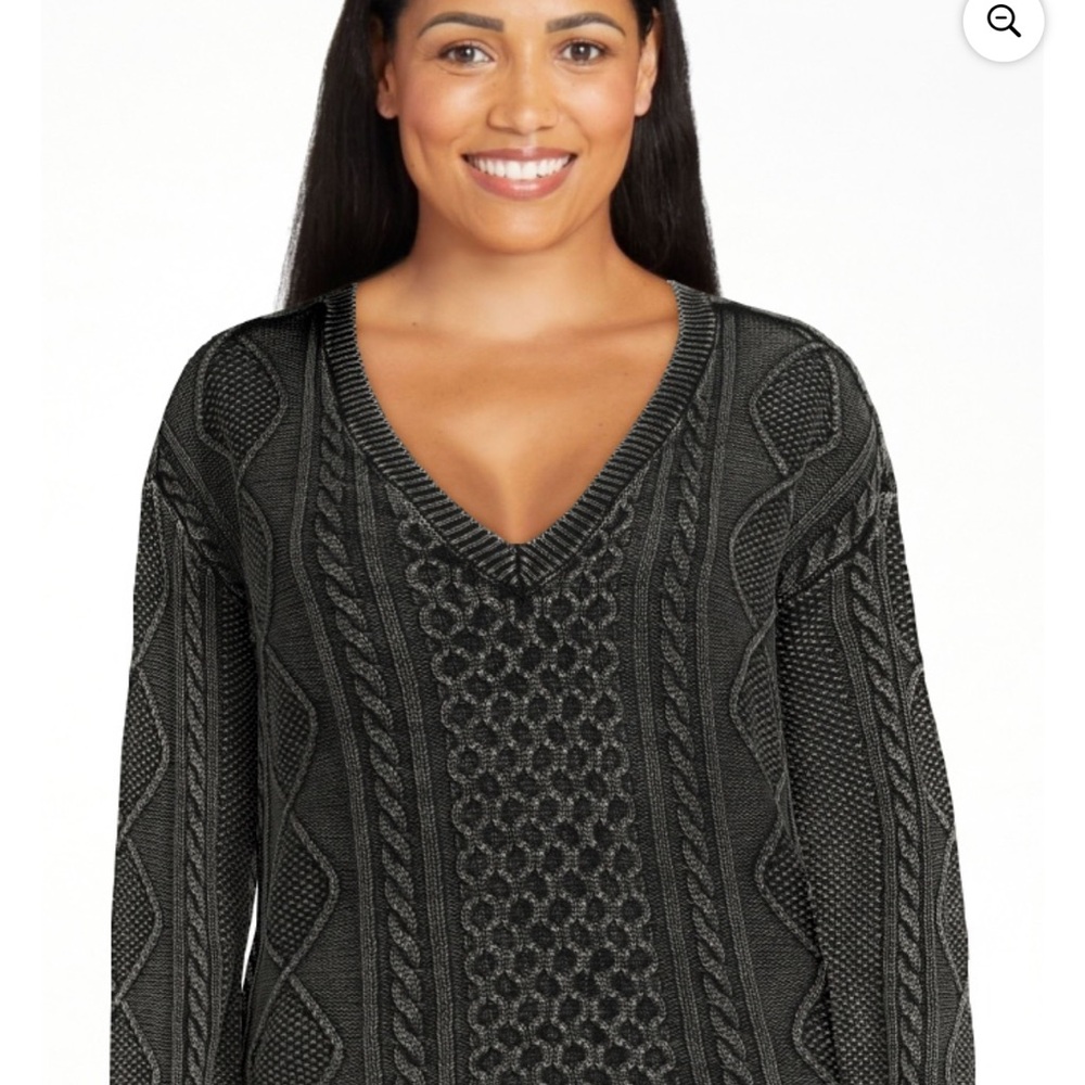 No Boundaries Dark Gray V-Neck Sweater